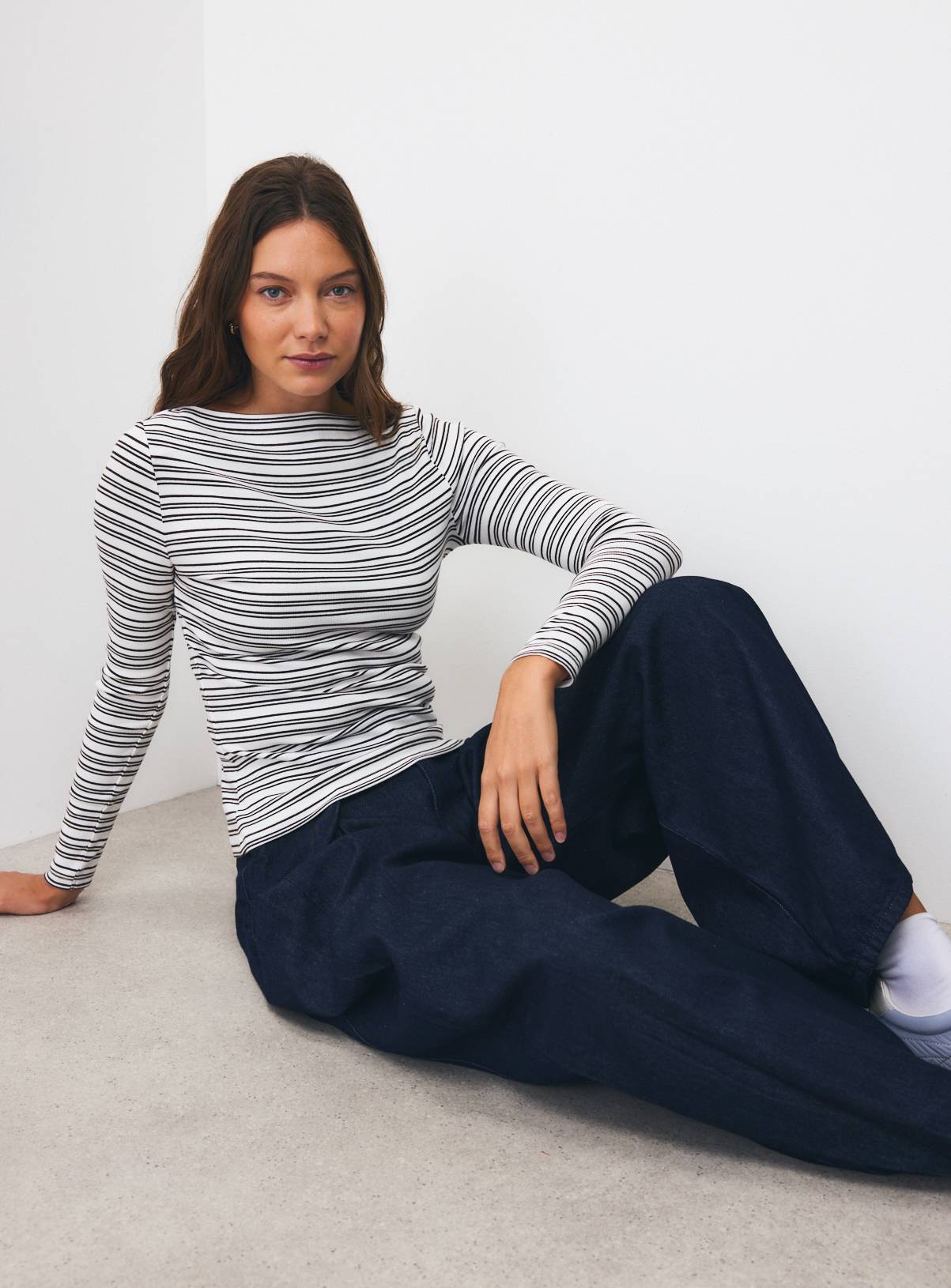 Stripe Ribbed Slash Neck Tops 2 Pack 24 - Image 3