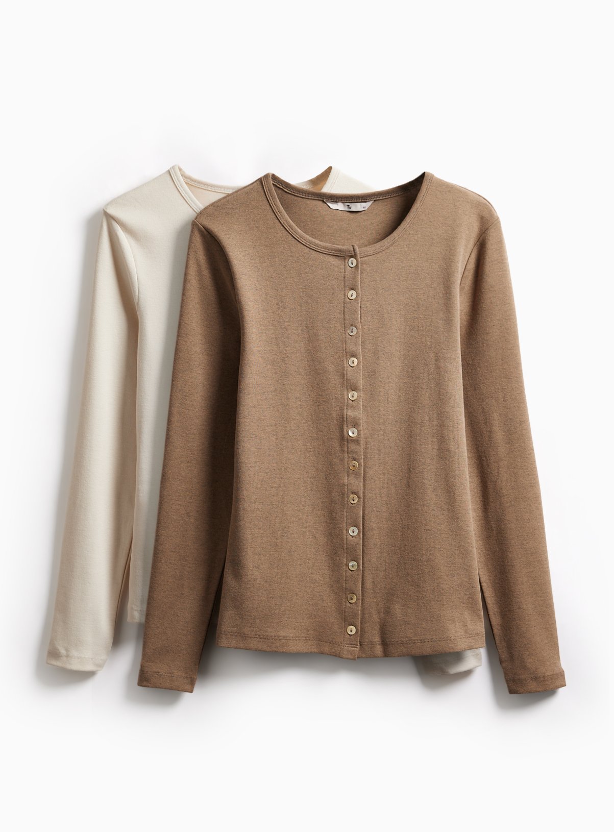 Button Through Long Sleeve tops 2 Pack 20 - Image 1 thumbnail