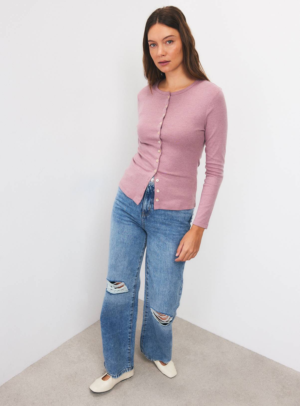 Button Through Long Sleeve Tops 2 Pack  24 - Image 3