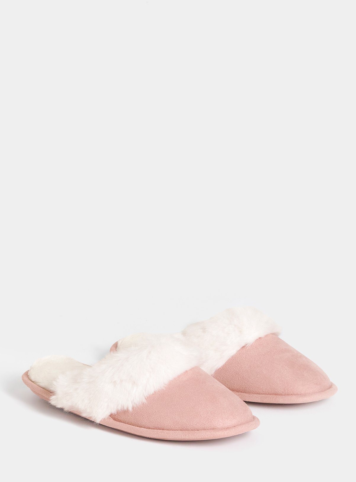 SIMPLY BE Pink Closed Toe Mule Slippers Wide Fit S - Image 2 thumbnail