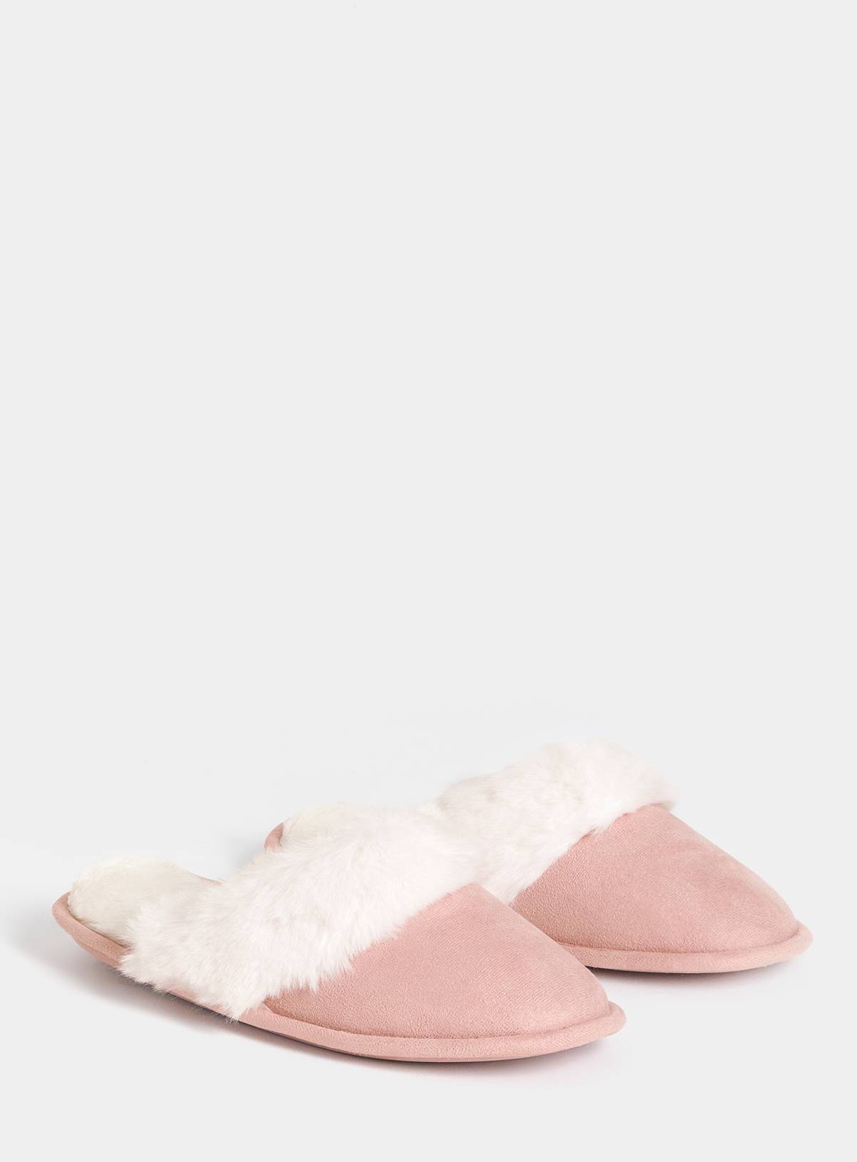 SIMPLY BE Pink Closed Toe Mule Slippers Wide Fit S - Image 2