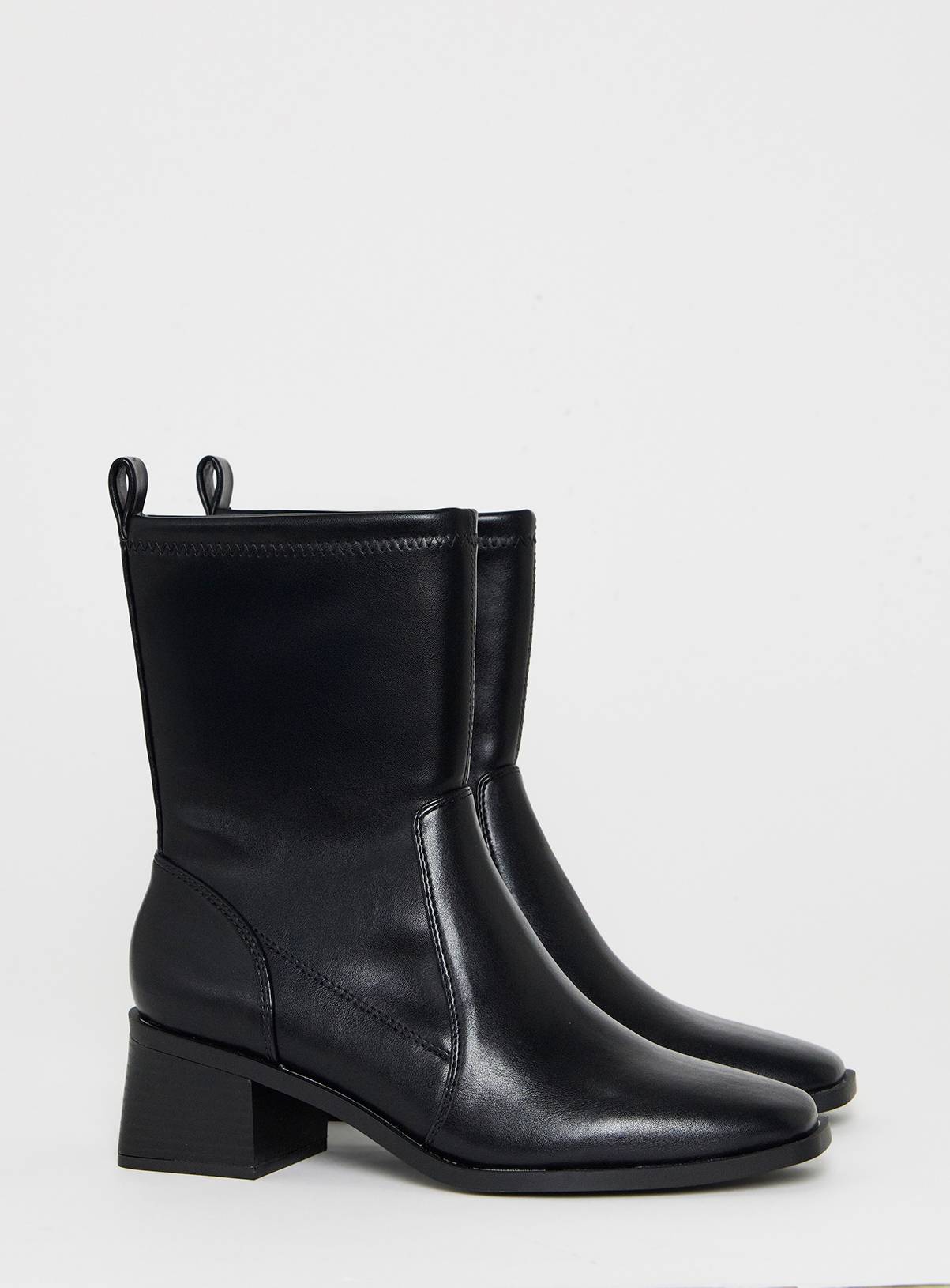 SIMPLY BE Block Heel Ankle Sock Boot Extra Wide Fit 41 - Image 2