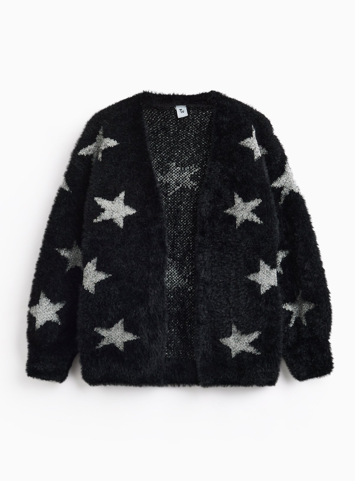 Black Fluffy Star Cardigan 8 years - Image 1 thumbnail
