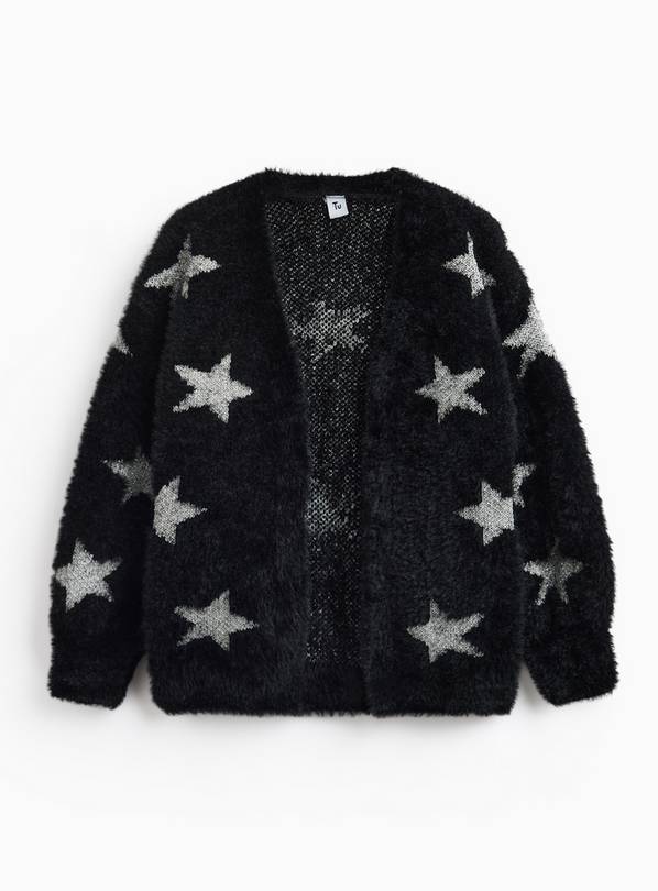 Black Fluffy Star Cardigan 8 years