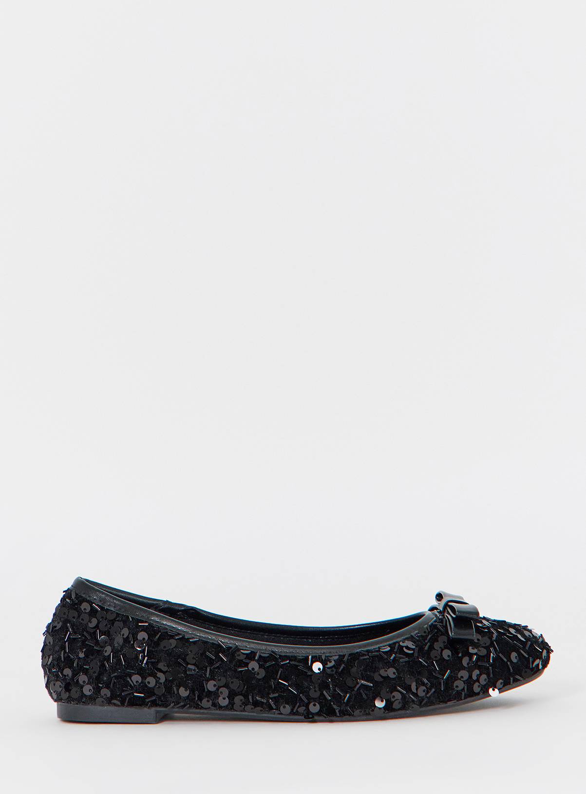 SIMPLY BE Classic Ballerina Bow Shoe Wide Fit Black 7 - Image 3