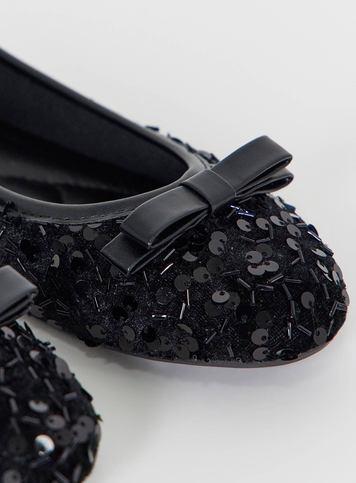 SIMPLY BE Classic Ballerina Bow Shoe Wide Fit Black 7 - Image 4