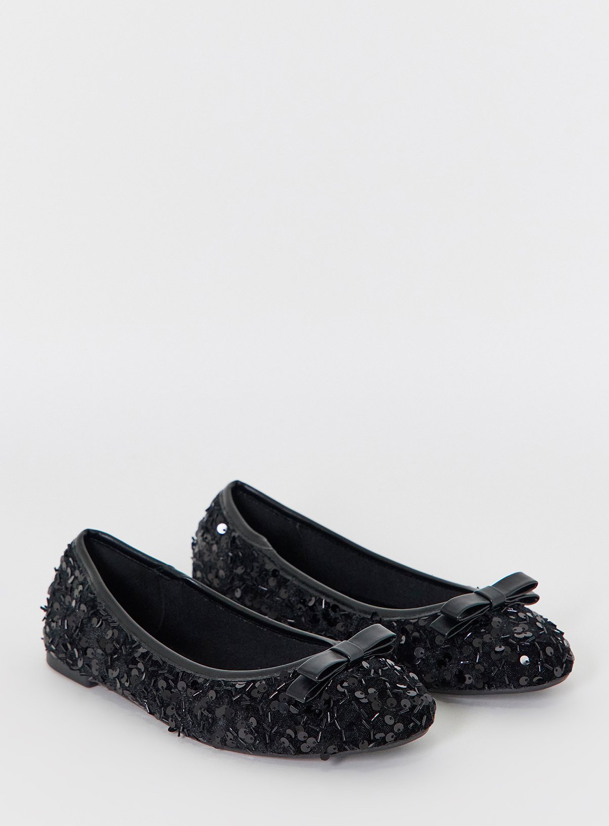 SIMPLY BE Classic Ballerina Bow Shoe Extra Wide Fit Black 5 - Image 2 thumbnail