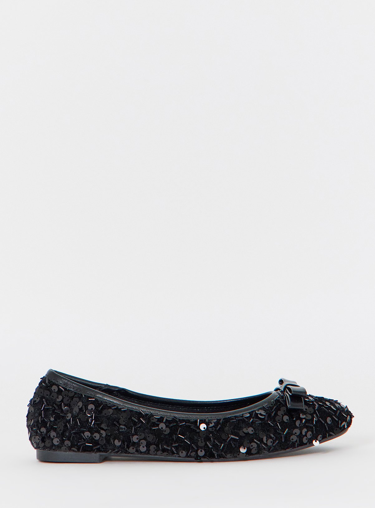 SIMPLY BE Classic Ballerina Bow Shoe Extra Wide Fit Black 5 - Image 3 thumbnail