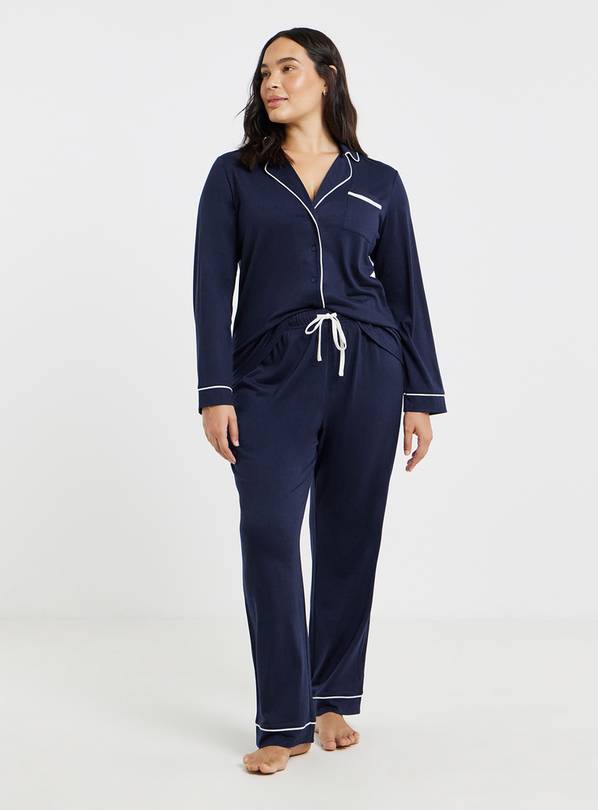 SIMPLY BE Viscose Blend Revere Pyjama Set 20-22
