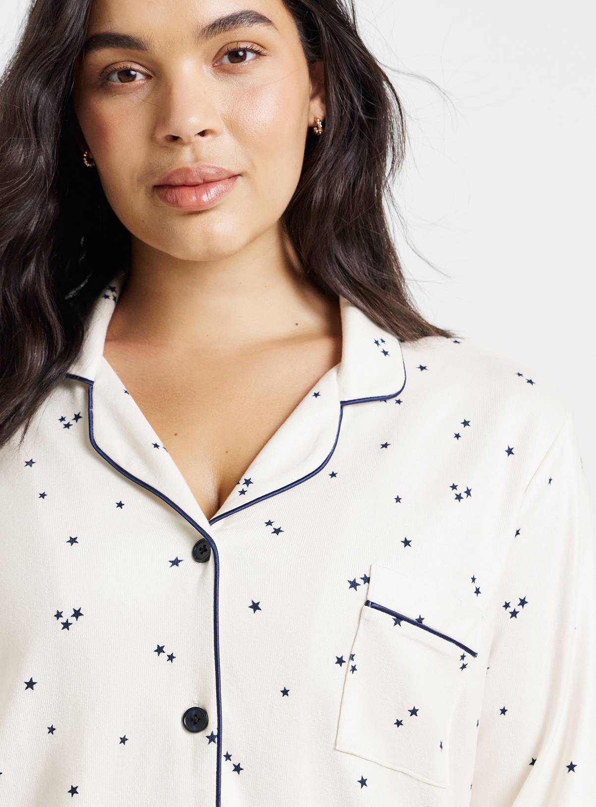 SIMPLY BE Star Soft Knit Button Pyjama Set 32-34 - Image 4