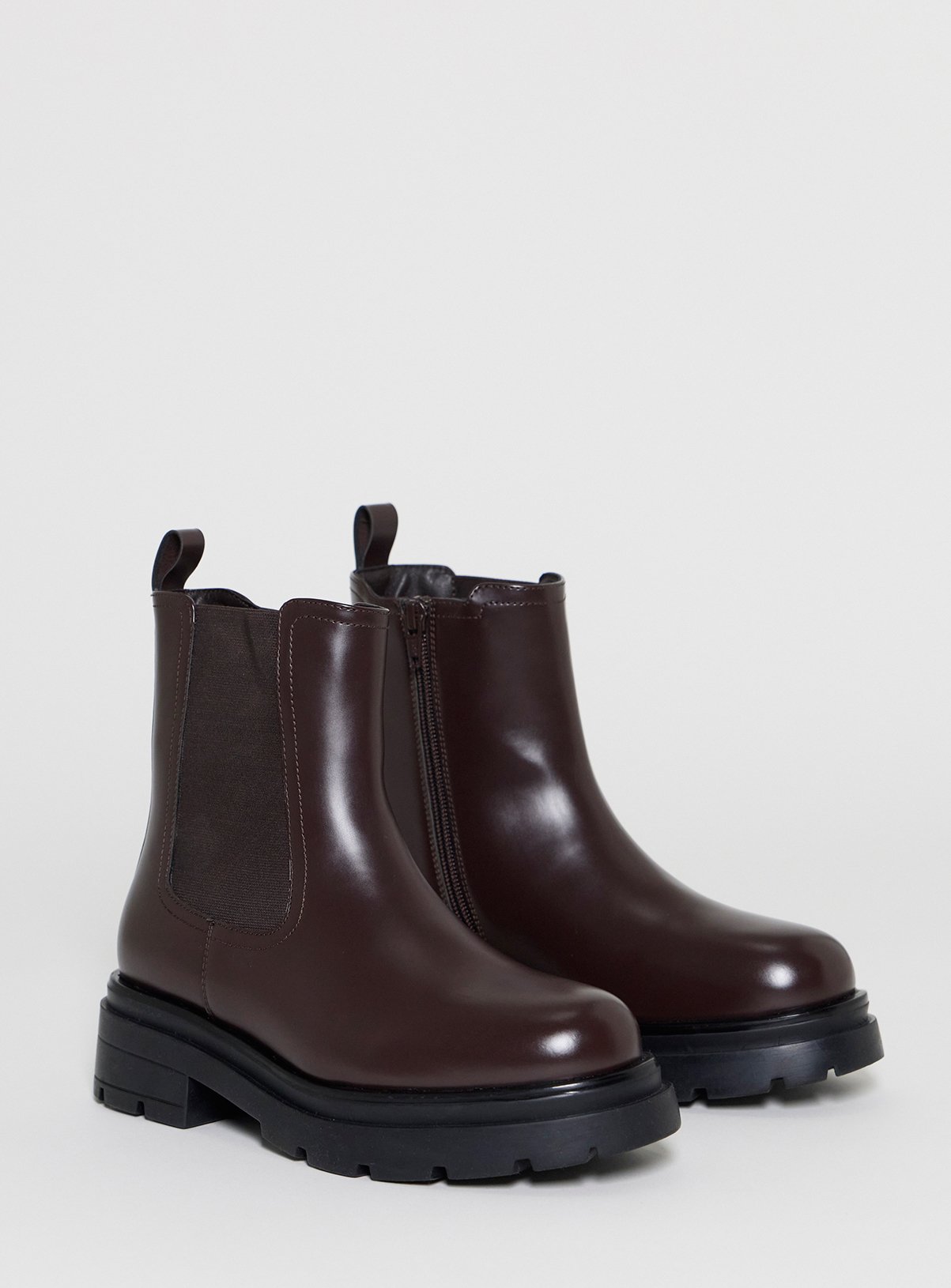 SIMPLY BE Chunky Chelsea Ankle Boot Wide Fit Brown 8 - Image 2 thumbnail