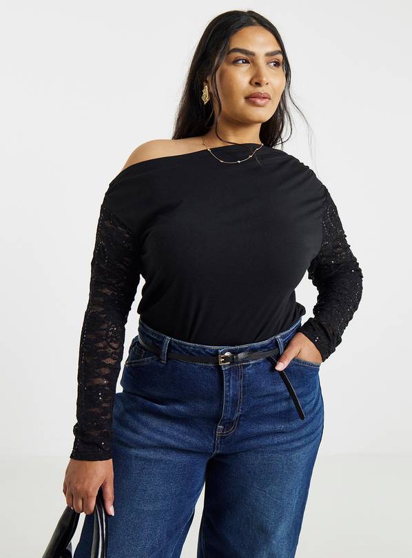 SIMPLY BE Lace Sequin Top 18