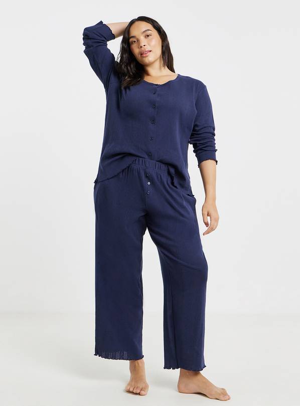 SIMPLY BE Pretty Secrets Pointelle Rib Pyjama Set 16-18