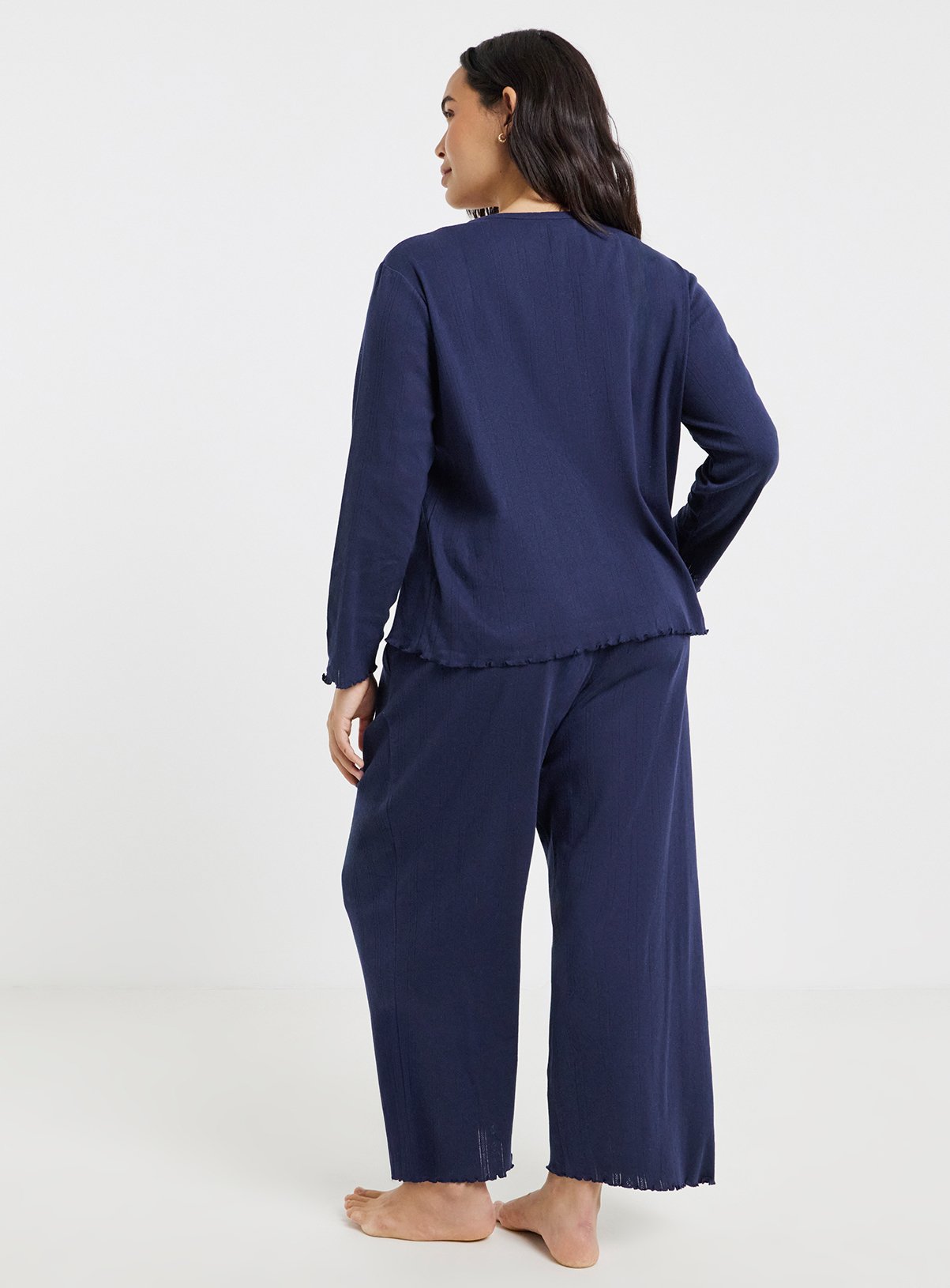 SIMPLY BE Pretty Secrets Pointelle Rib Pyjama Set 20-22 - Image 2 thumbnail