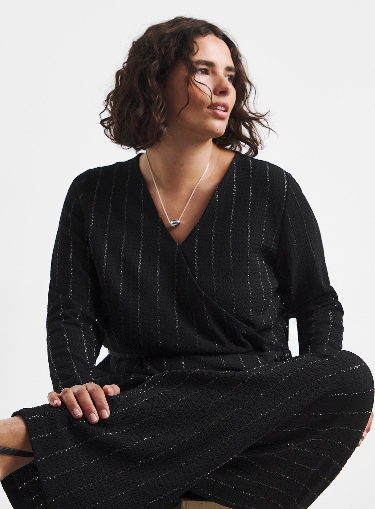 SIMPLY BE Stripe Wrap Over Top 14 - Image 3 thumbnail