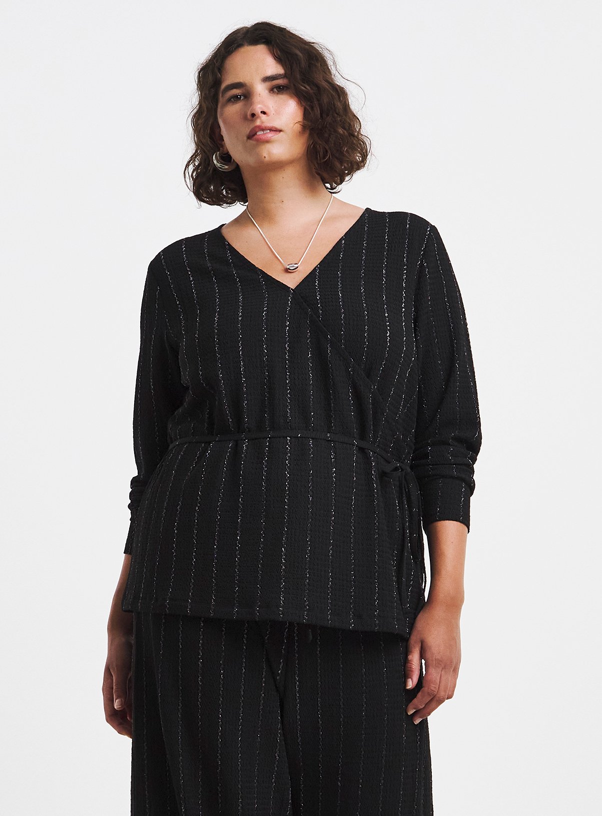 SIMPLY BE Stripe Wrap Over Top 14 - Image 4 thumbnail
