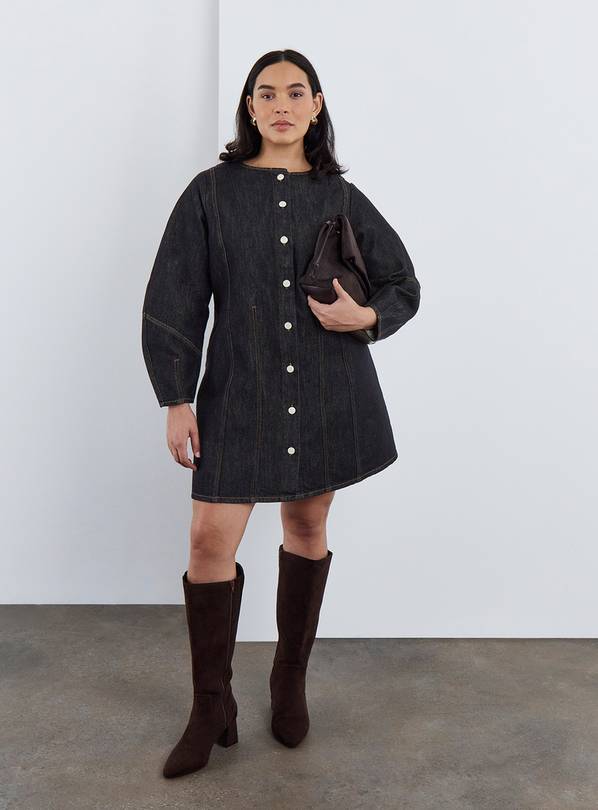 SIMPLY BE Denim Button Front Mini Dress 10