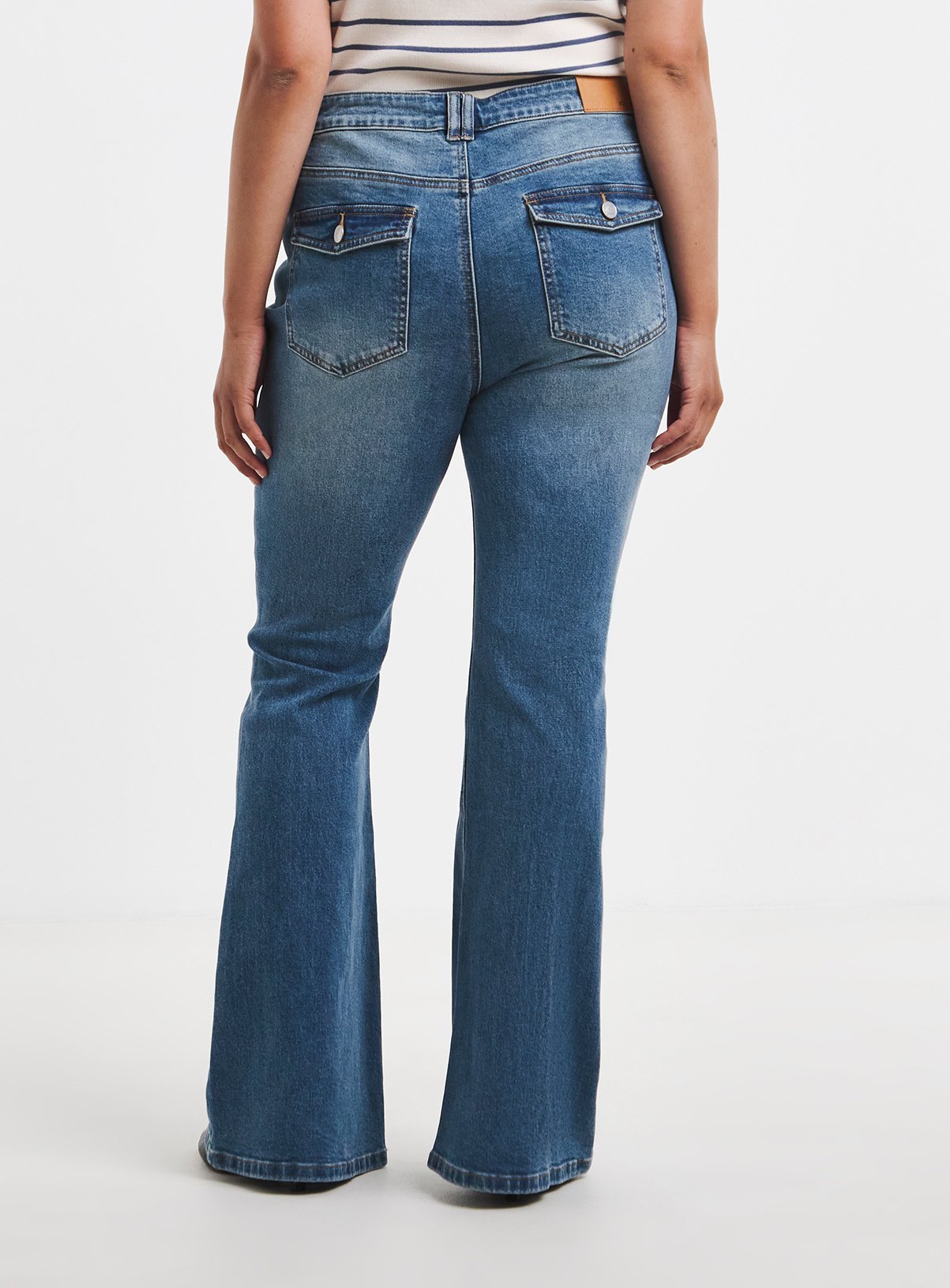 SIMPLY BE Blue Flare Jeans 12 - Image 2 thumbnail