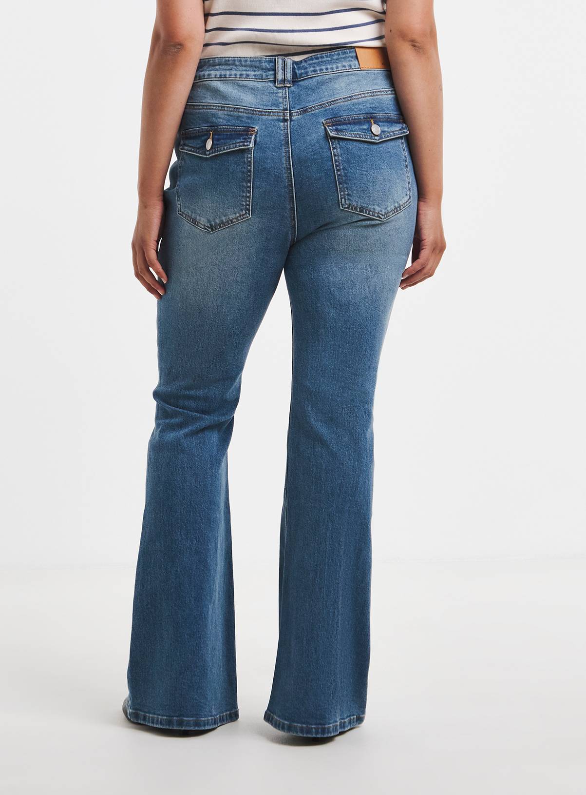 SIMPLY BE Blue Flare Jeans 12 - Image 2