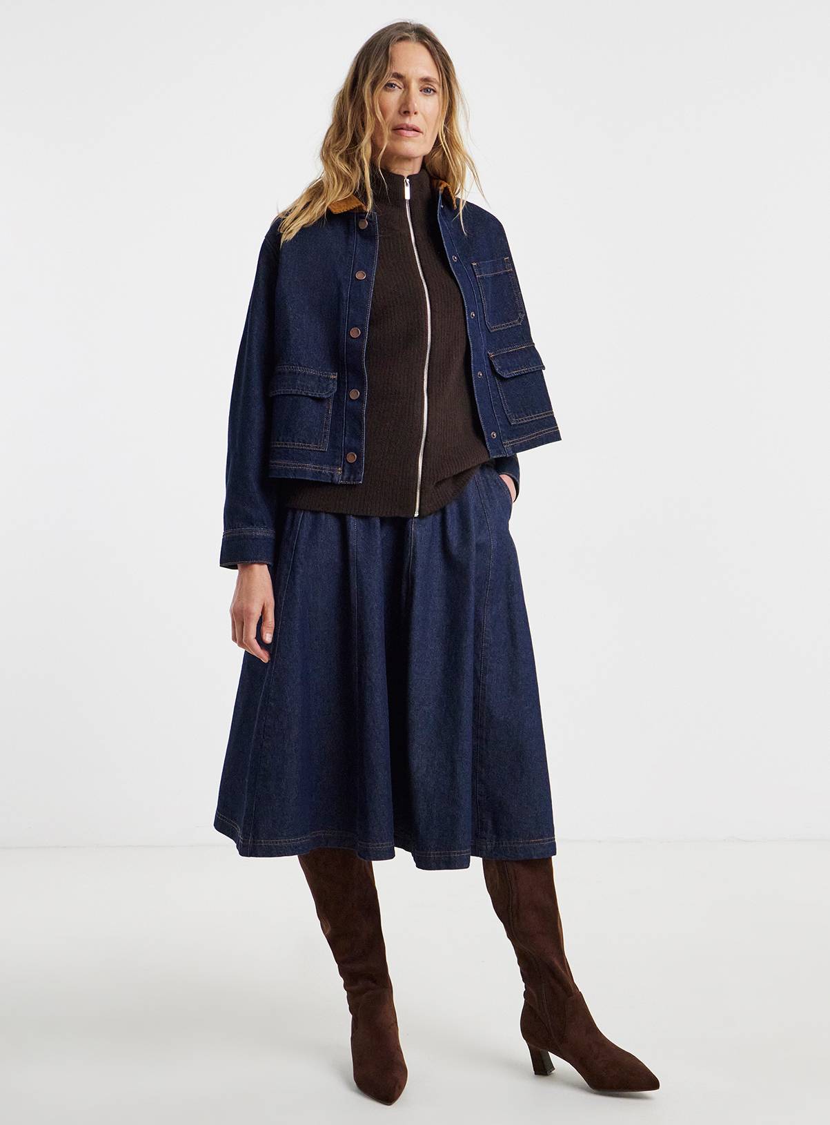 JD WILLIAMS Sponge Rib Zip Through Cardigan 16-18 - Image 1