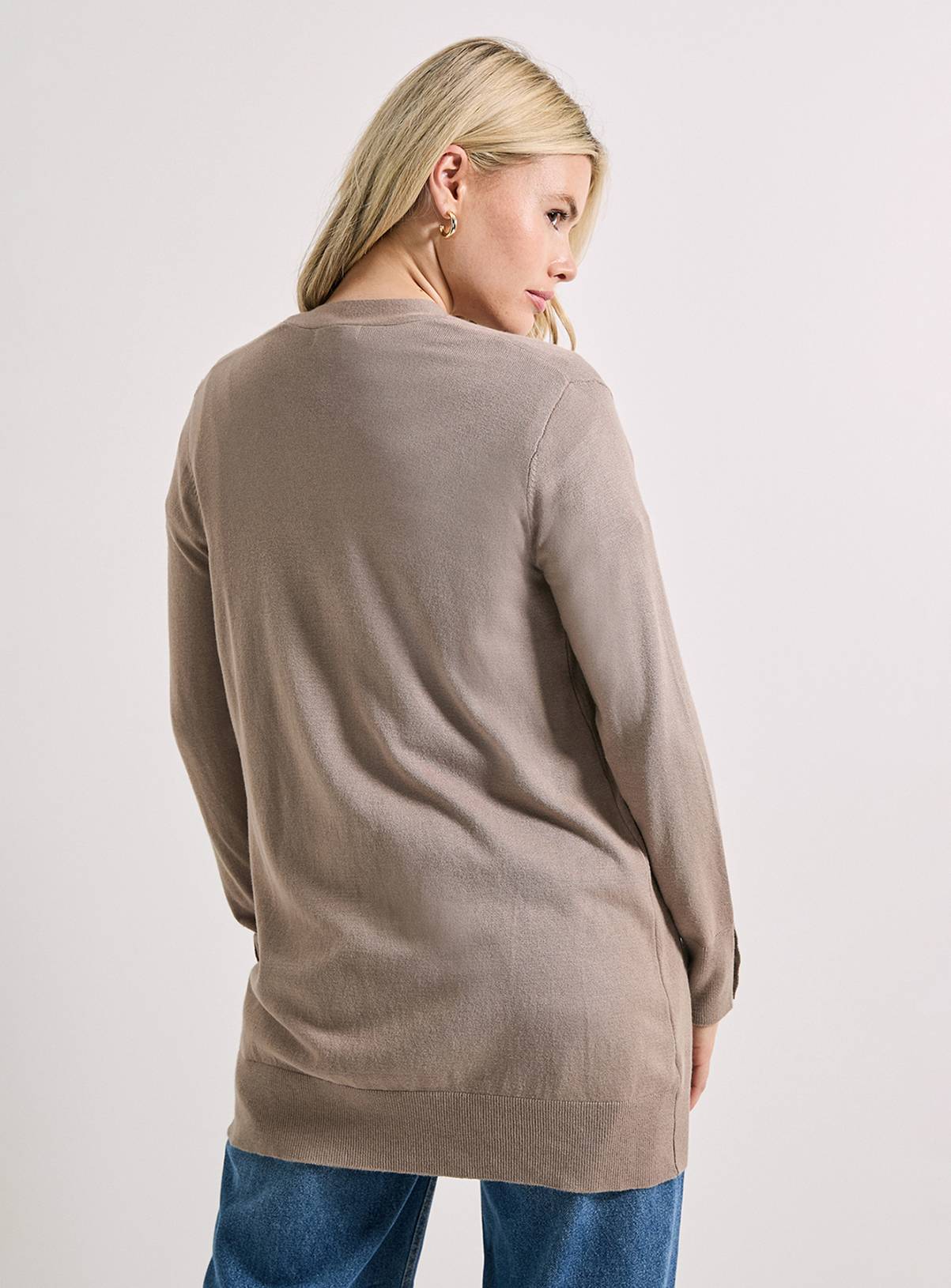 DOROTHY PERKINS Stone Longline Button Cuff Cardigan XL - Image 3