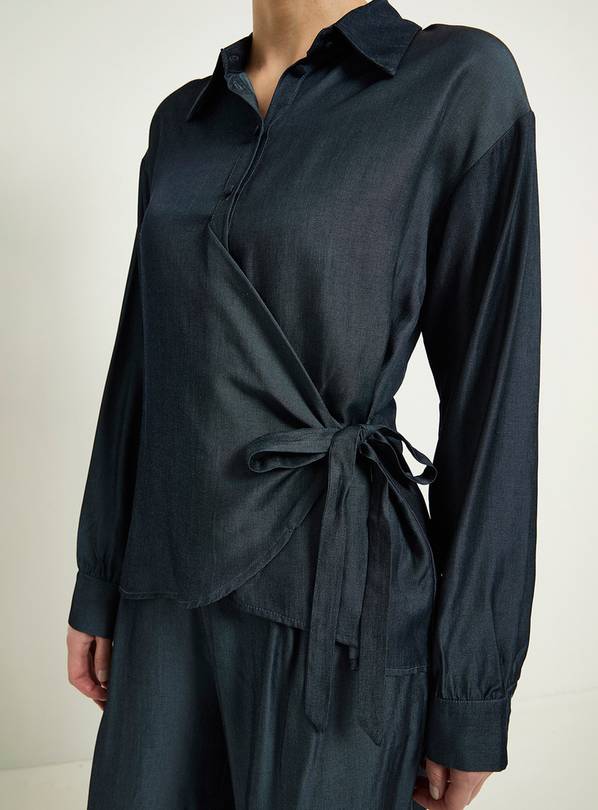 WALLIS Denim Look Tie Side Shirt Co-Ord 16