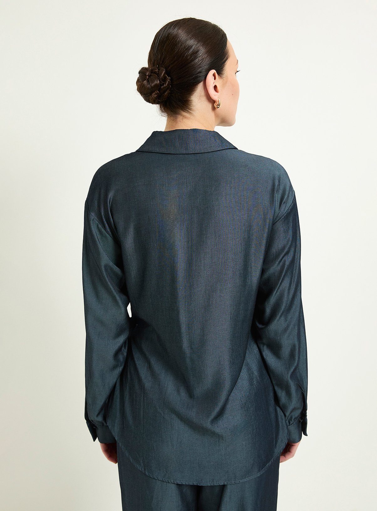 WALLIS Denim Look Tie Side Shirt Co-Ord 14 - Image 3 thumbnail