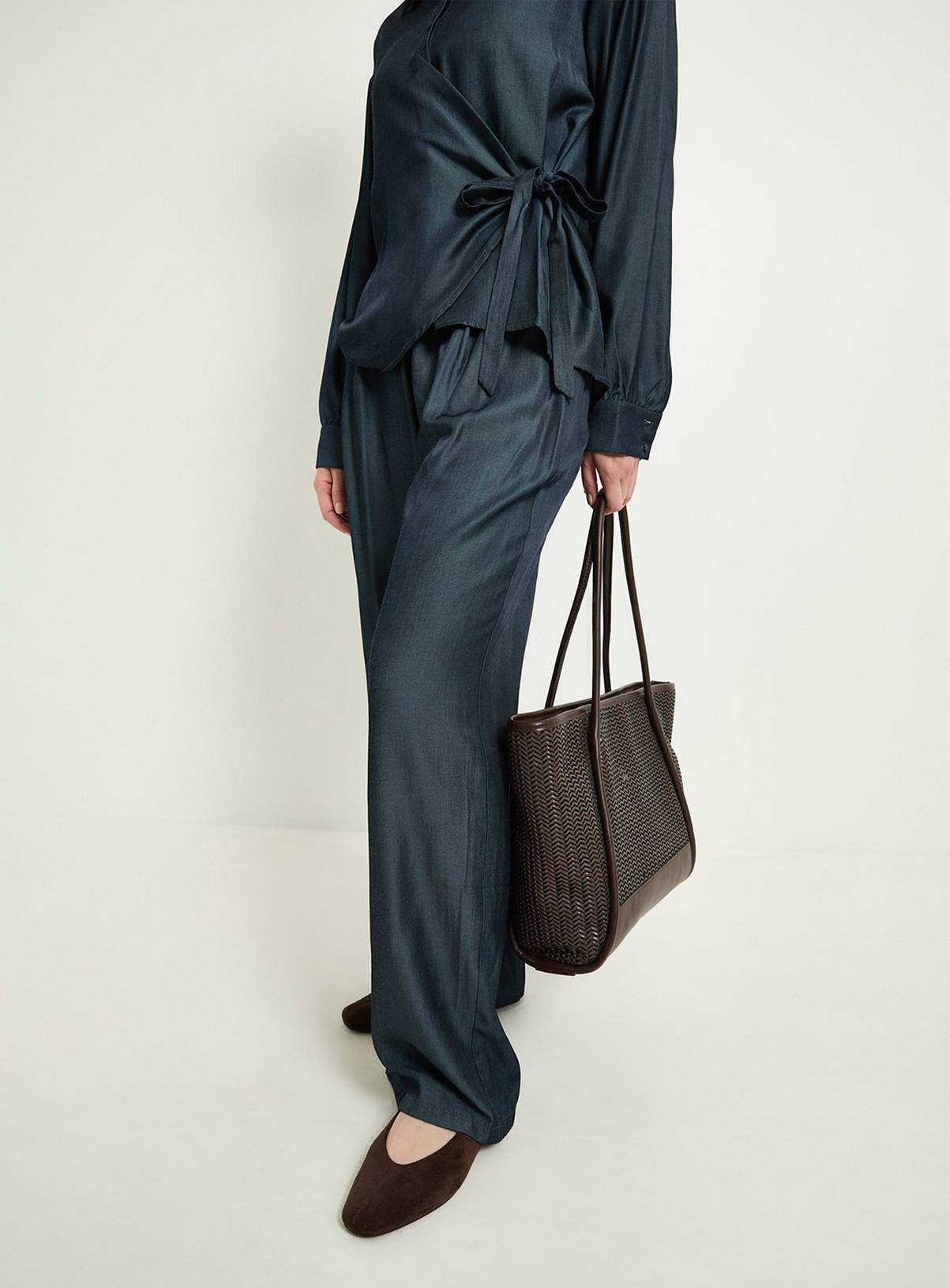 WALLIS Denim Look Wide Leg Trouser Co-Ord 22 - Image 5