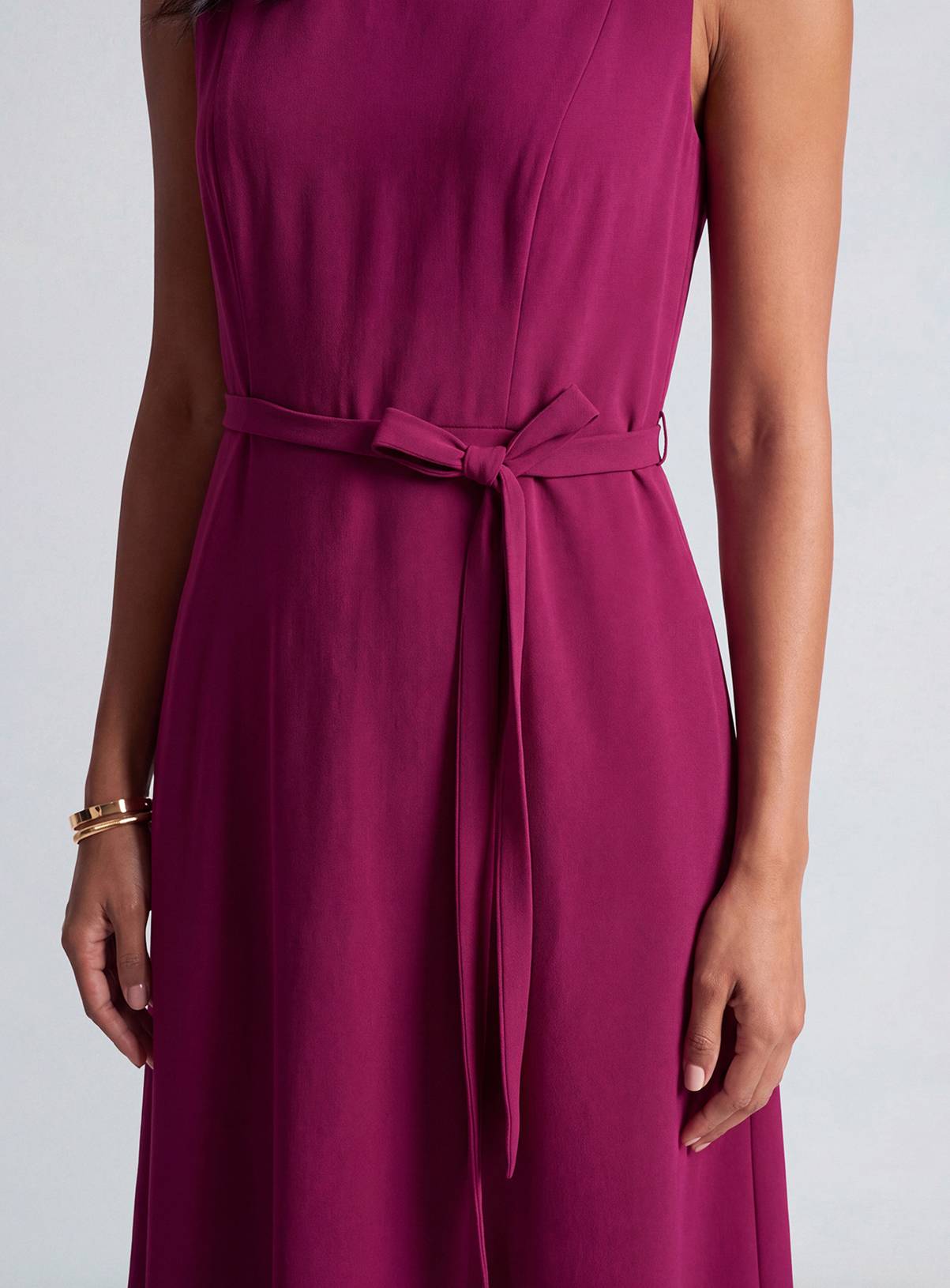PRINCIPLES Signature Crepe Draped Bodice Fit and Flare Midi Dress 20 - Image 2