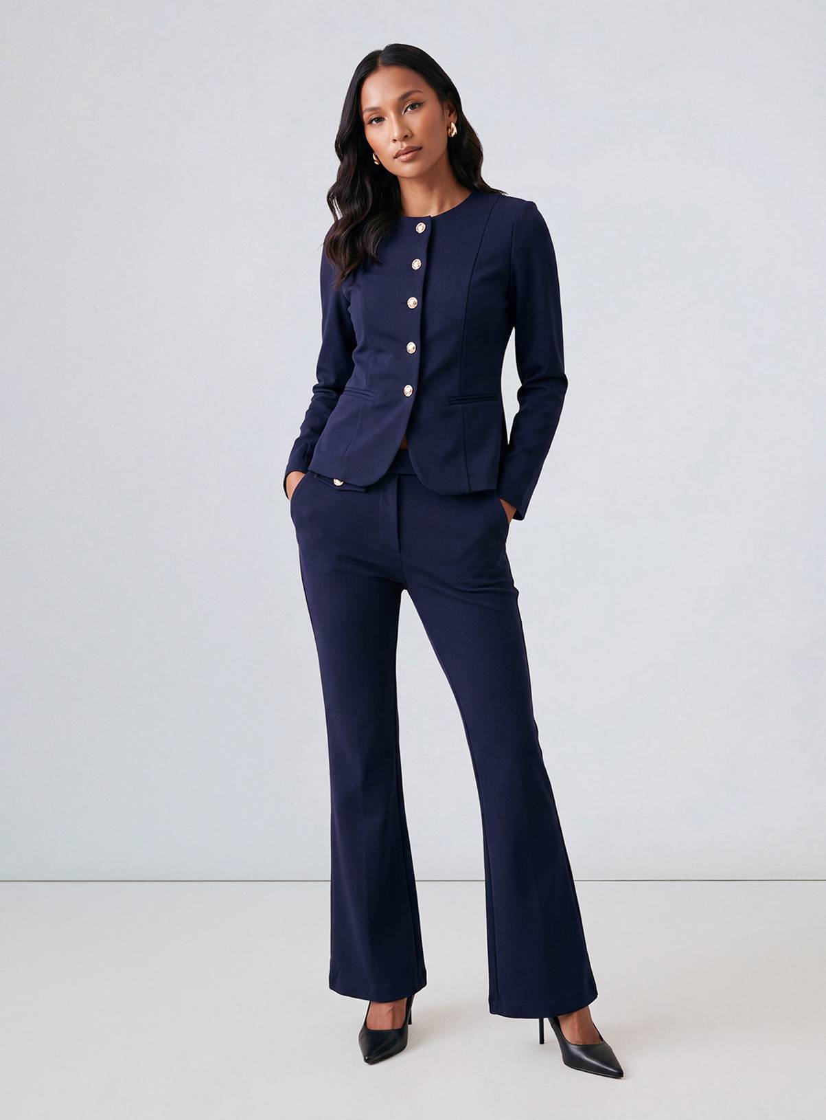 PRINCIPLES Compact Jersey Kick Flare Trouser 14 - Image 1