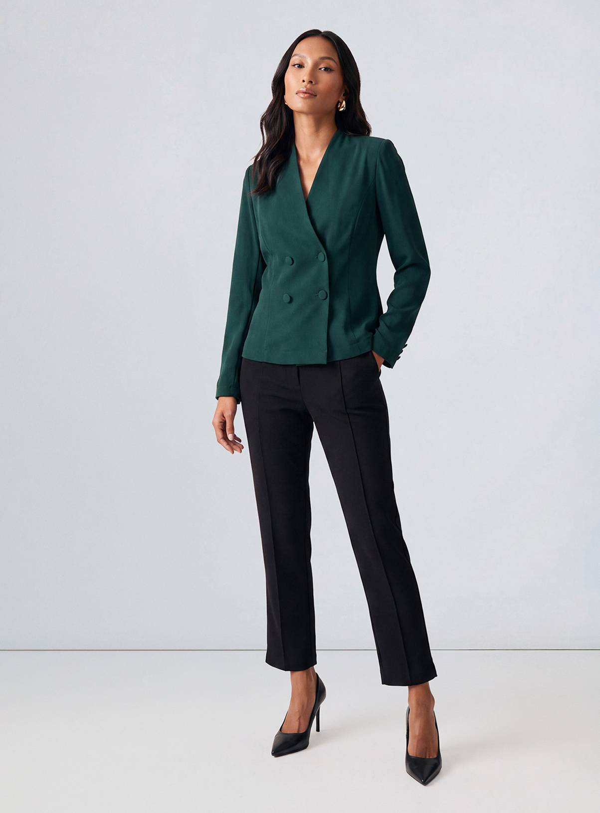 PRINCIPLES Signature Crepe Structured Collar Double Breasted Blazer 12 - Image 1