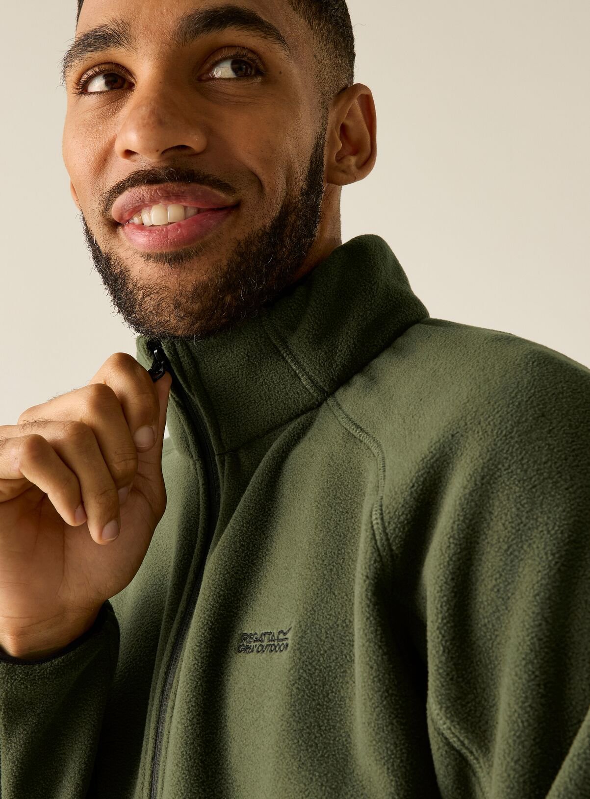 REGATTA Hadfield Zip Up Fleece Khaki L - Image 5 thumbnail