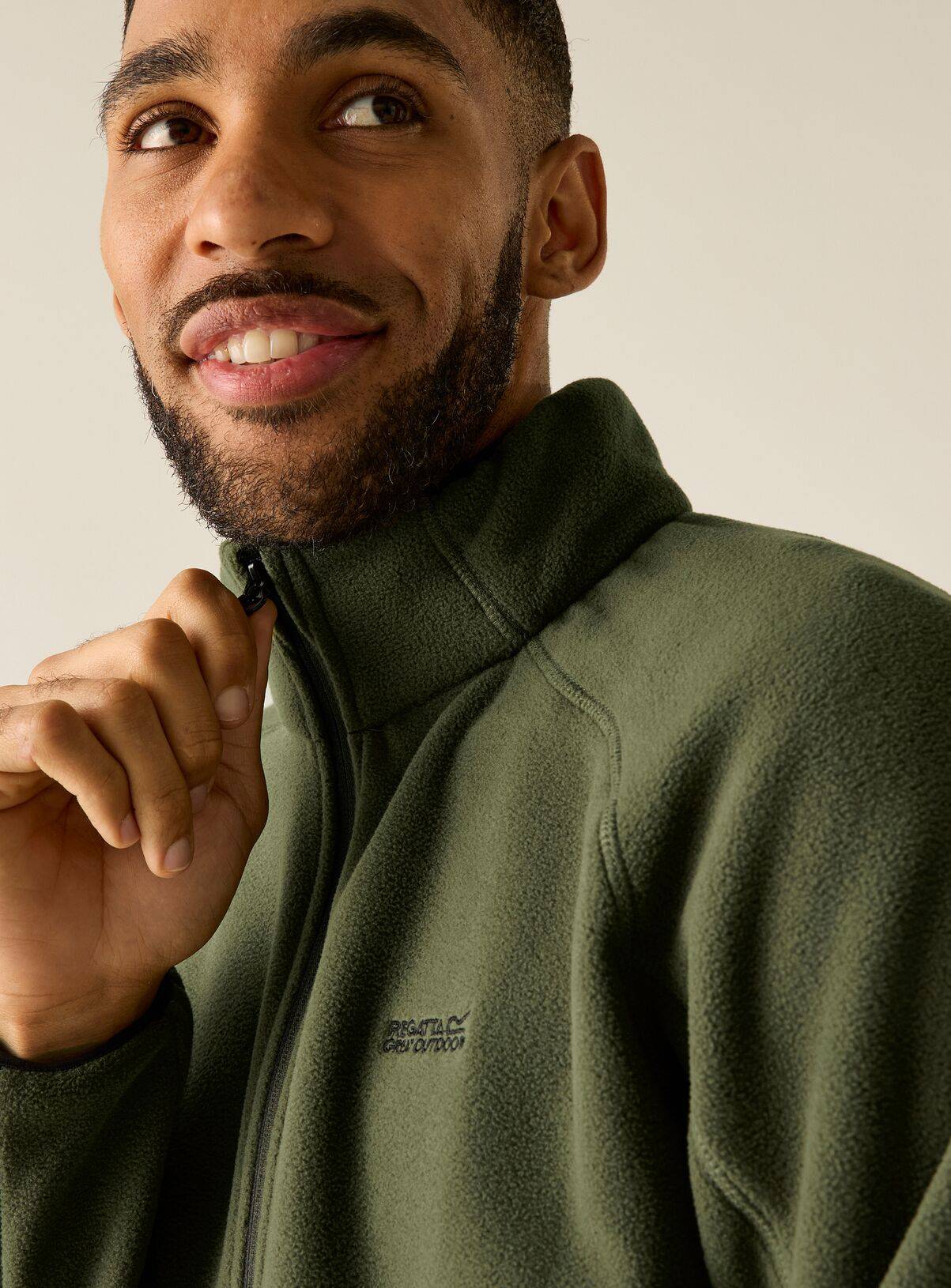REGATTA Hadfield Zip Up Fleece Khaki L - Image 5
