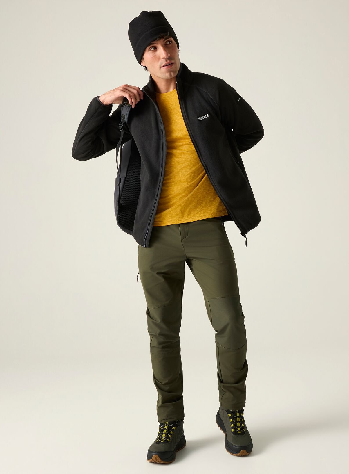REGATTA Hadfield Zip Up Fleece Black XXXL - Image 2 thumbnail