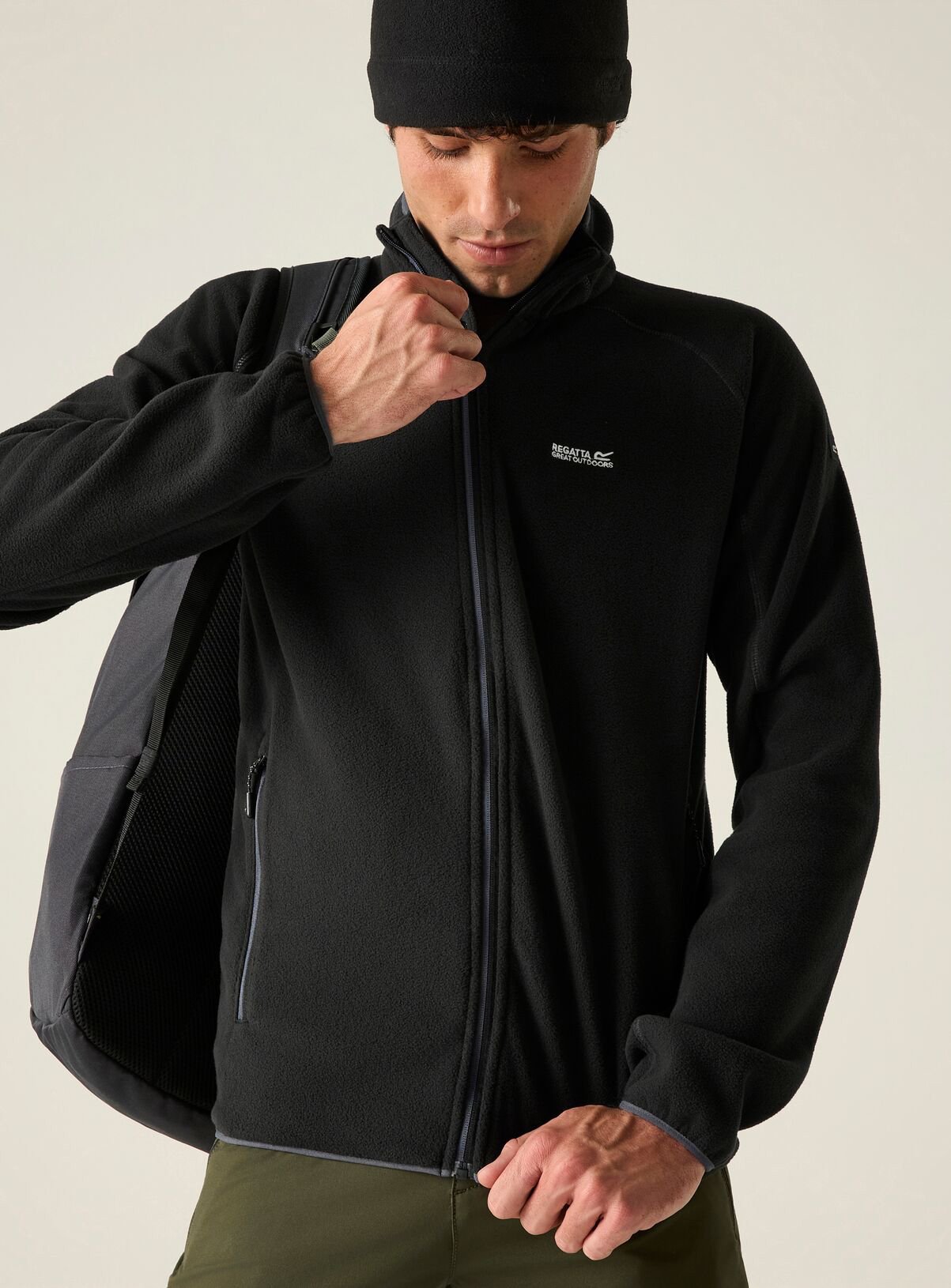 REGATTA Hadfield Zip Up Fleece Black XXXL - Image 4 thumbnail