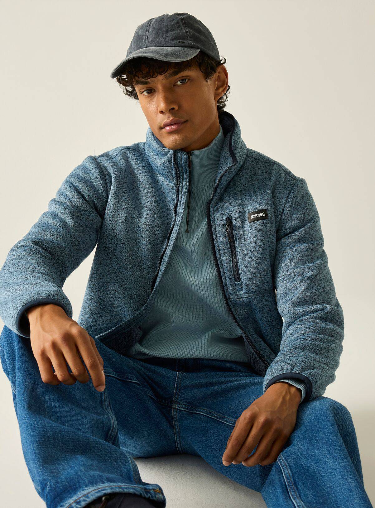 REGATTA Barlee Full Zip Fleece Grey Blue XL - Image 2