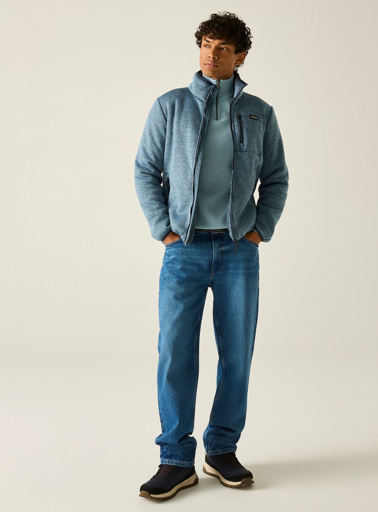 REGATTA Barlee Full Zip Fleece Grey Blue XL - Image 4 thumbnail