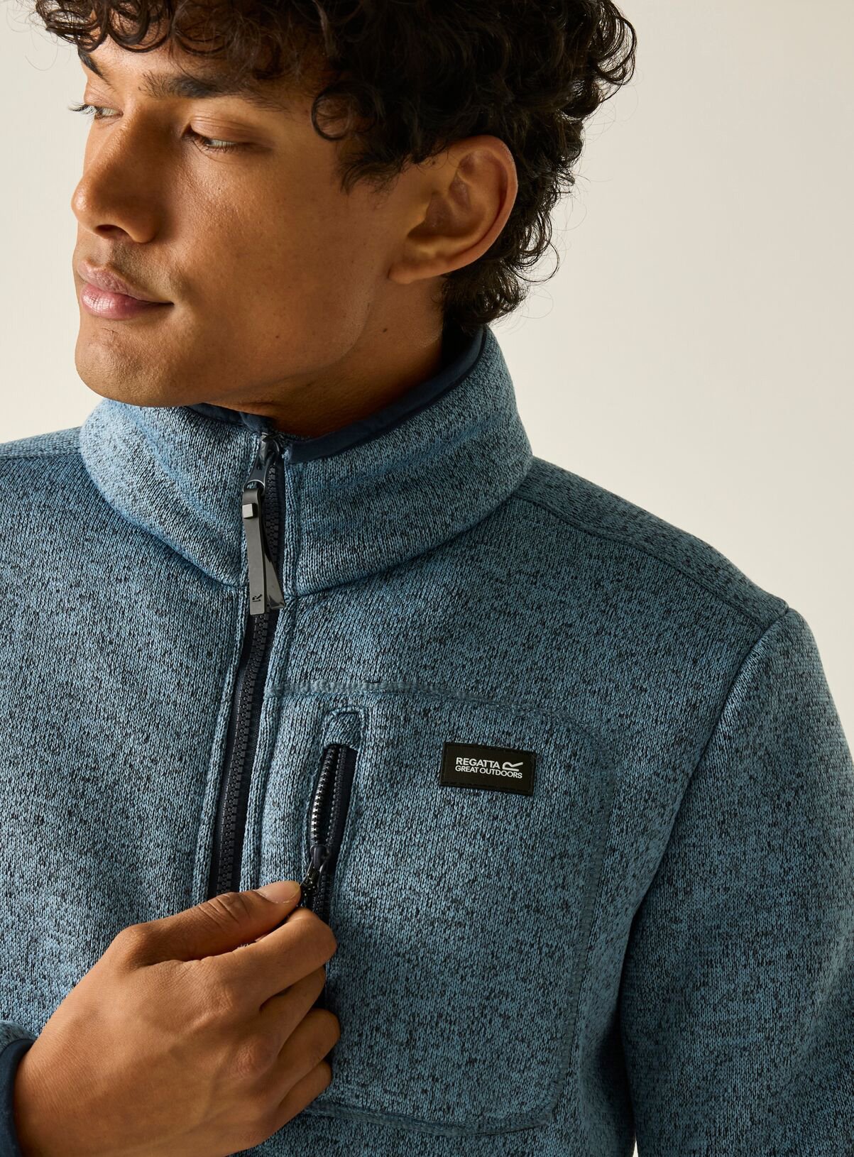 REGATTA Barlee Full Zip Fleece Grey Blue XL - Image 5 thumbnail