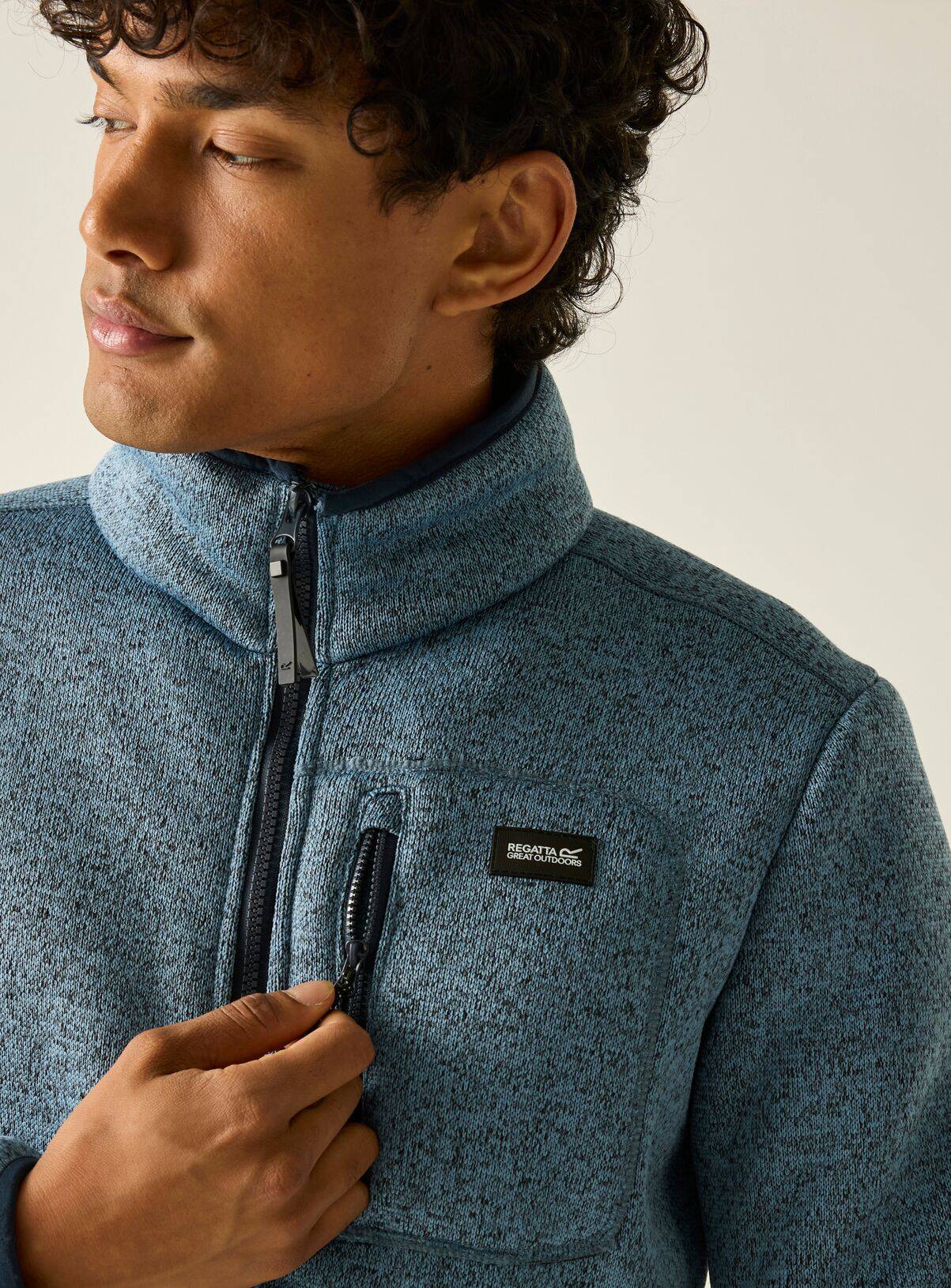REGATTA Barlee Full Zip Fleece Grey Blue XL - Image 5