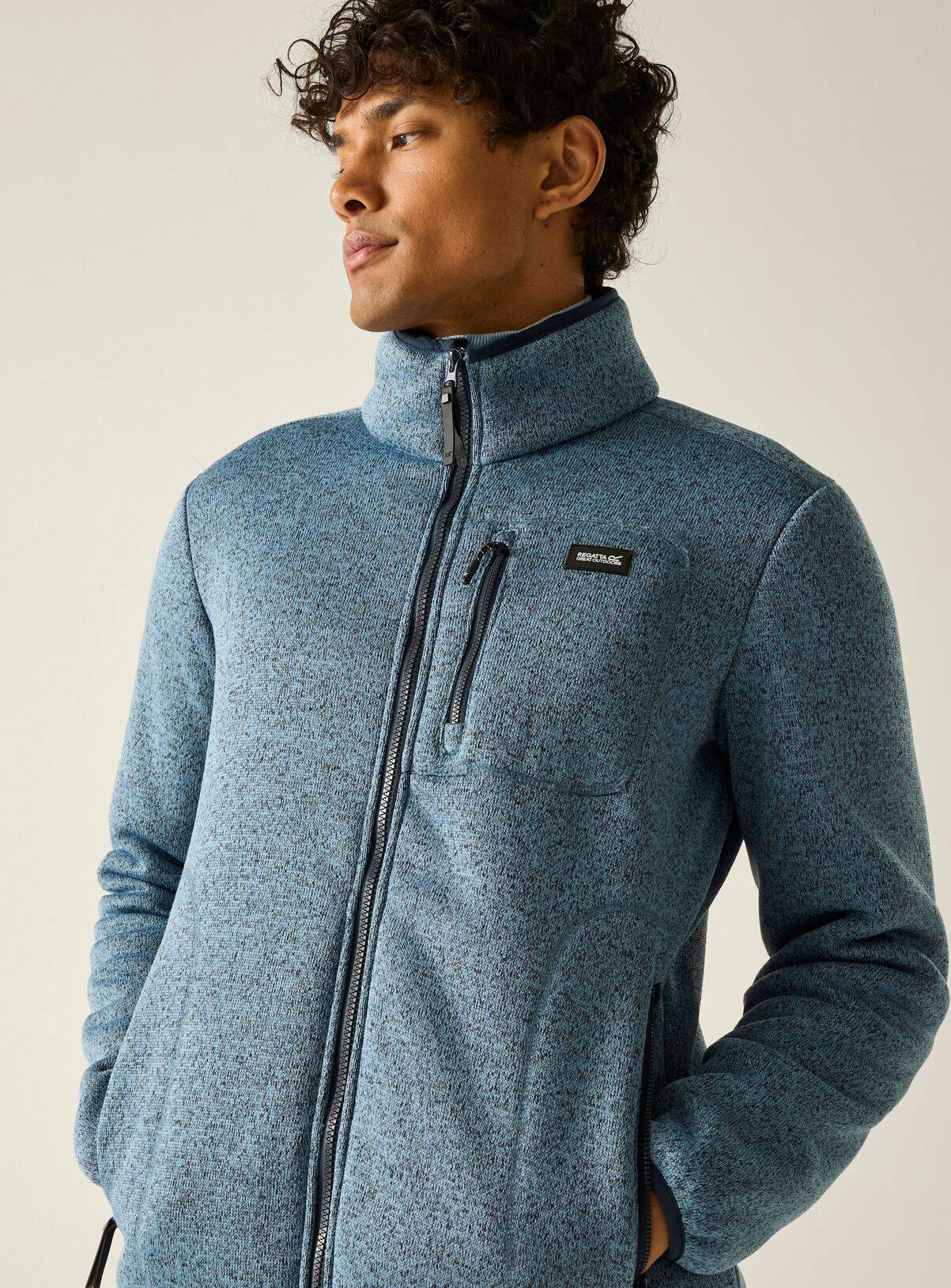 REGATTA Barlee Full Zip Fleece Grey Blue XL - Image 6