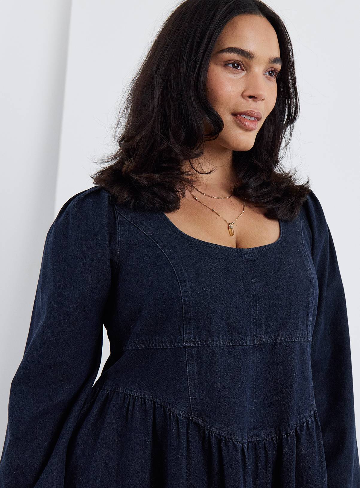 SIMPLY BE Denim Long Sleeve Midaxi Picnic Dress 20 - Image 4