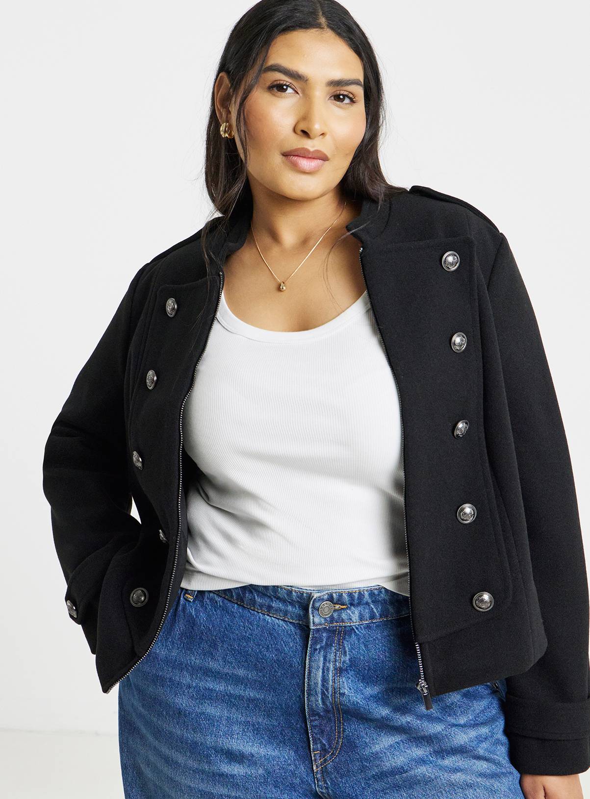 SIMPLY BE Zip Front Military Jacket 22 - Image 1