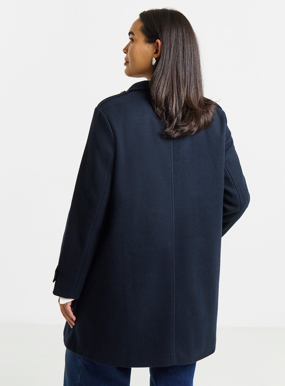 SIMPLY BE Funnel Neck Military Coat 18 - Image 2 thumbnail