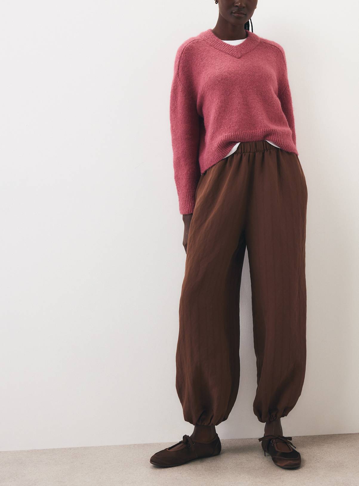 Chestnut Shadow Stripe Balloon Trousers 8 - Image 1