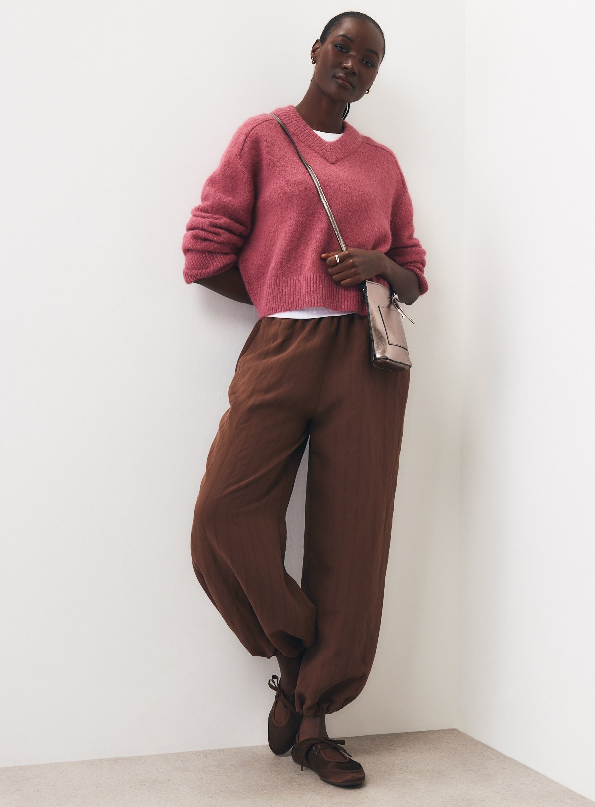 Chestnut Shadow Stripe Balloon Trousers 8 - Image 2 thumbnail