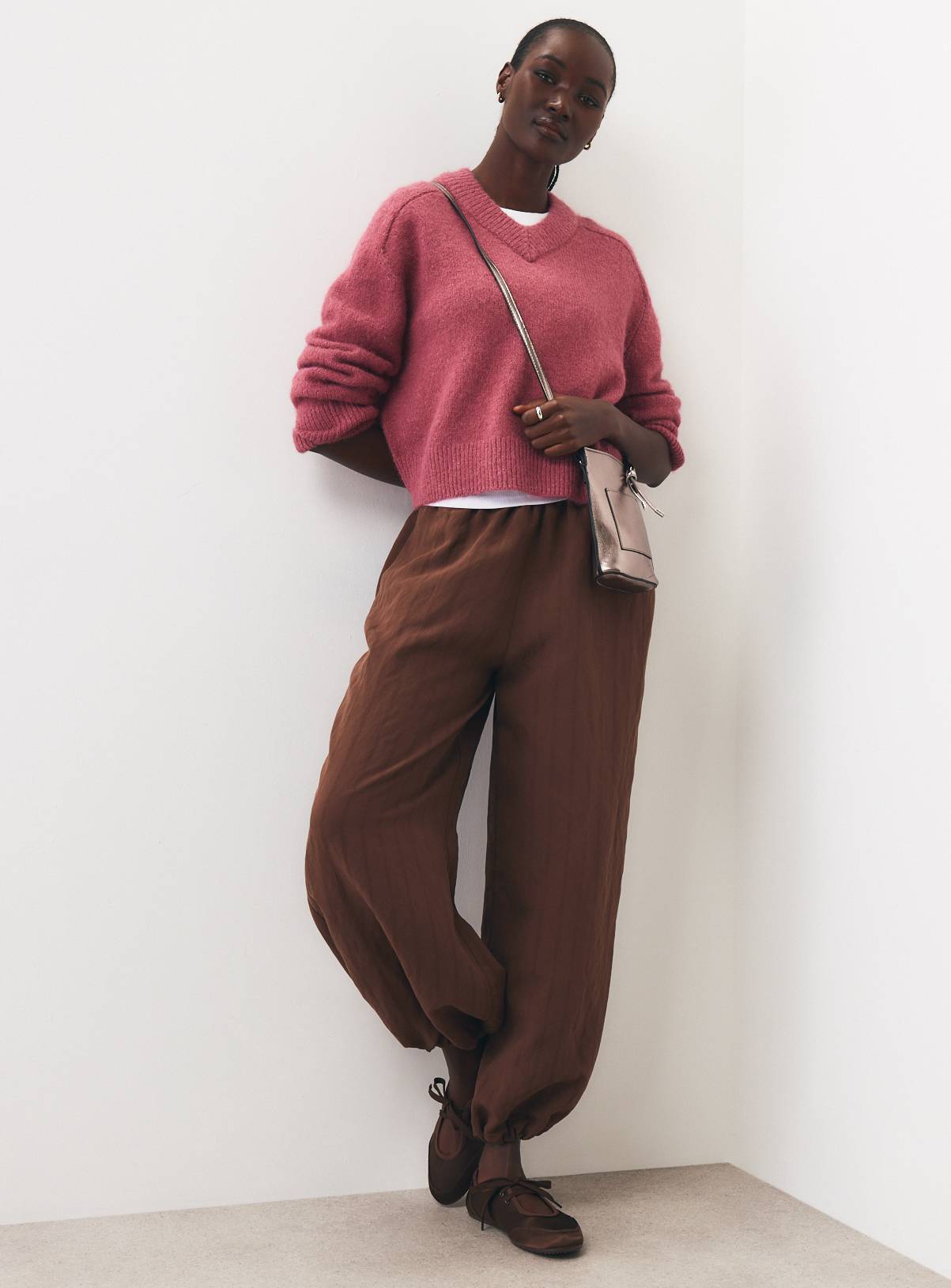 Chestnut Shadow Stripe Balloon Trousers 8 - Image 2
