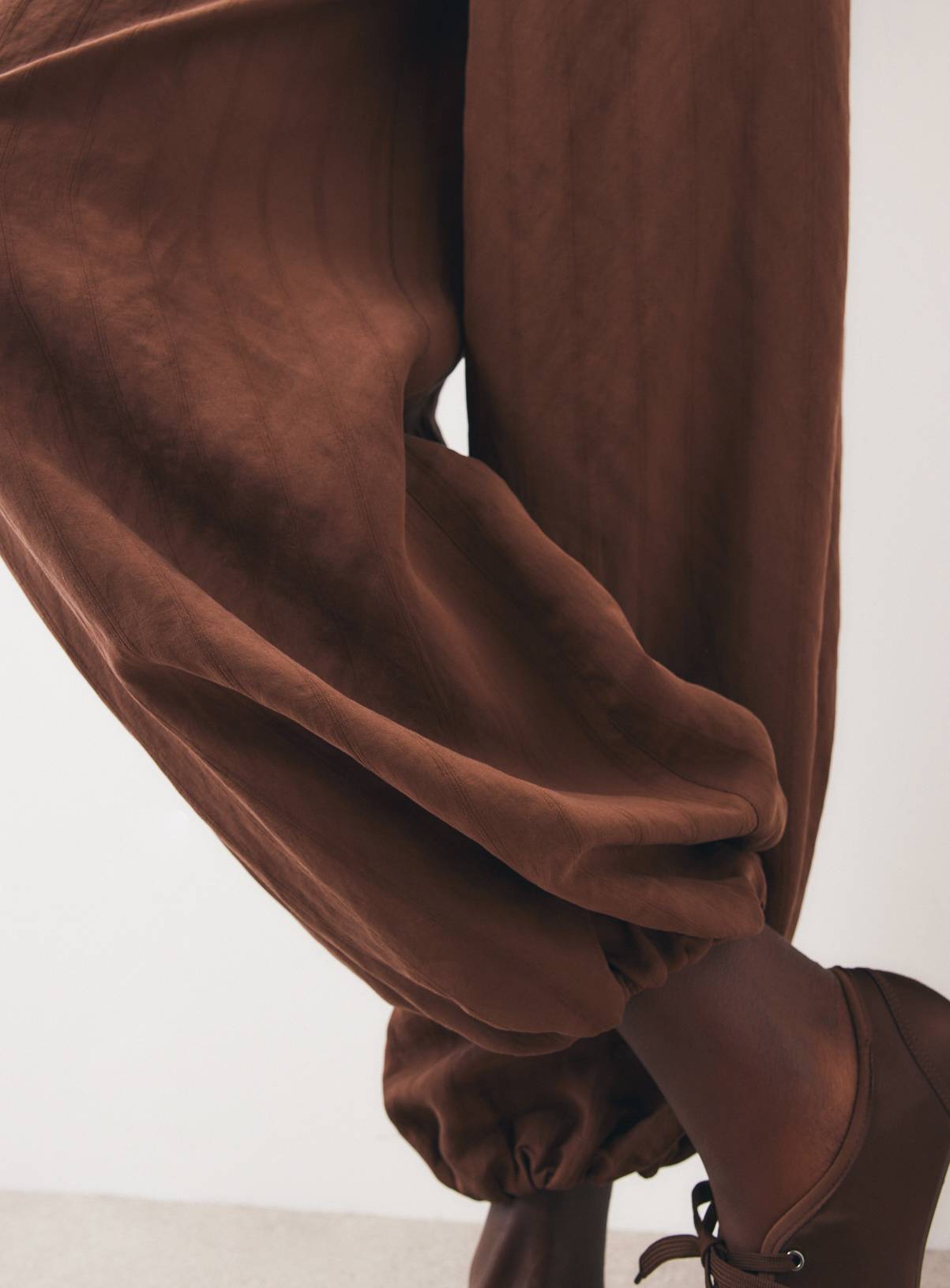 Chestnut Shadow Stripe Balloon Trousers 8 - Image 3