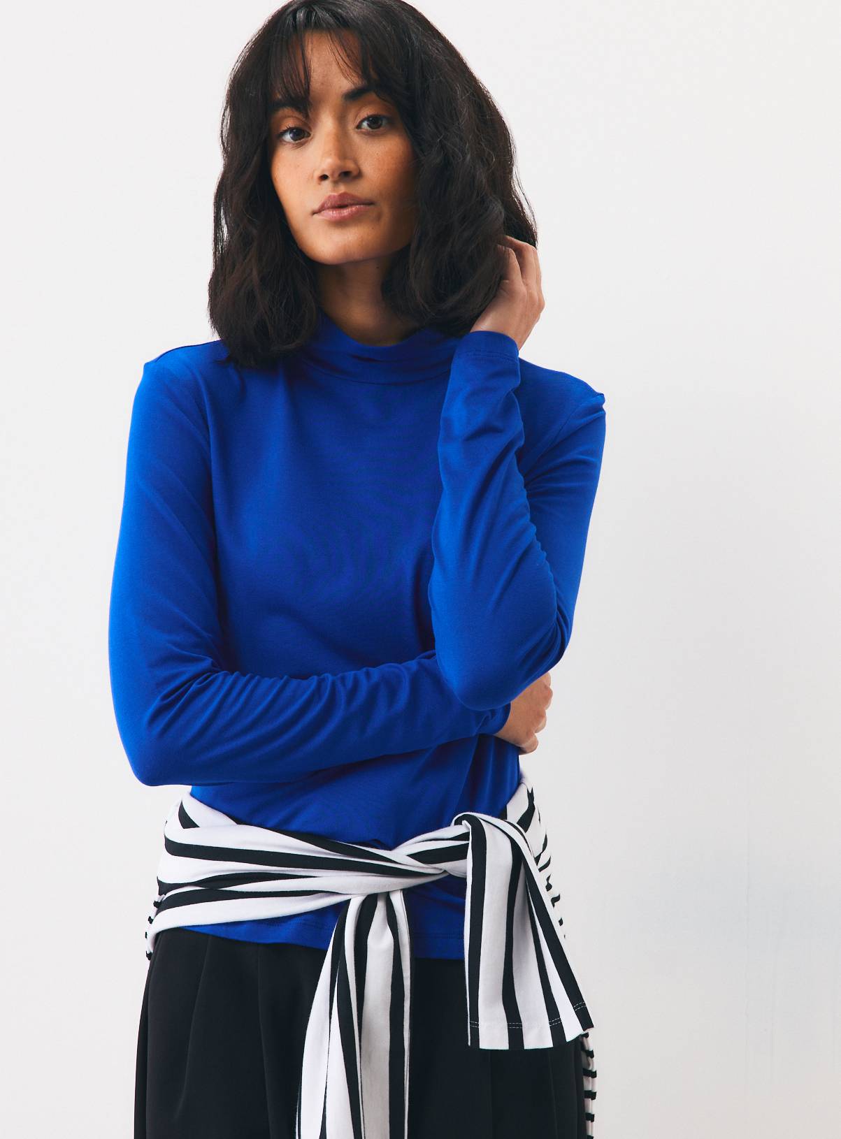 Blue Roll Neck Top 12 - Image 1