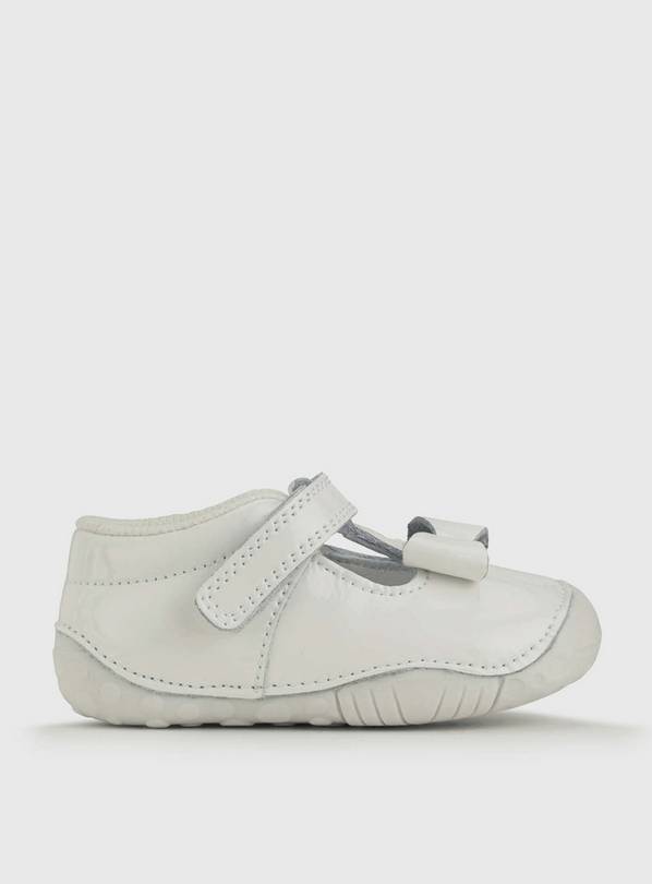 START-RITE Wiggle White Patent Girls T Bar Pre Walker Shoes 3.5 Infant