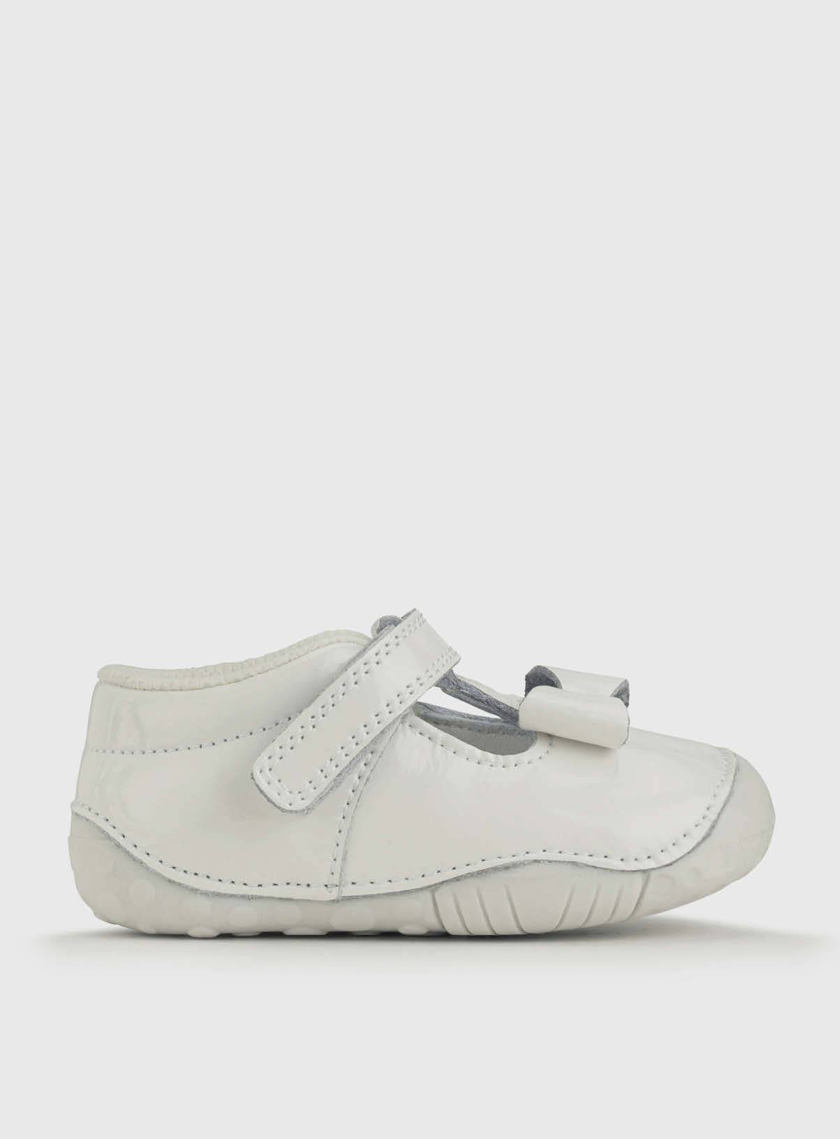 START-RITE Wiggle White Patent Girls T Bar Pre Walker Shoes 3.5 Infant - Image 1